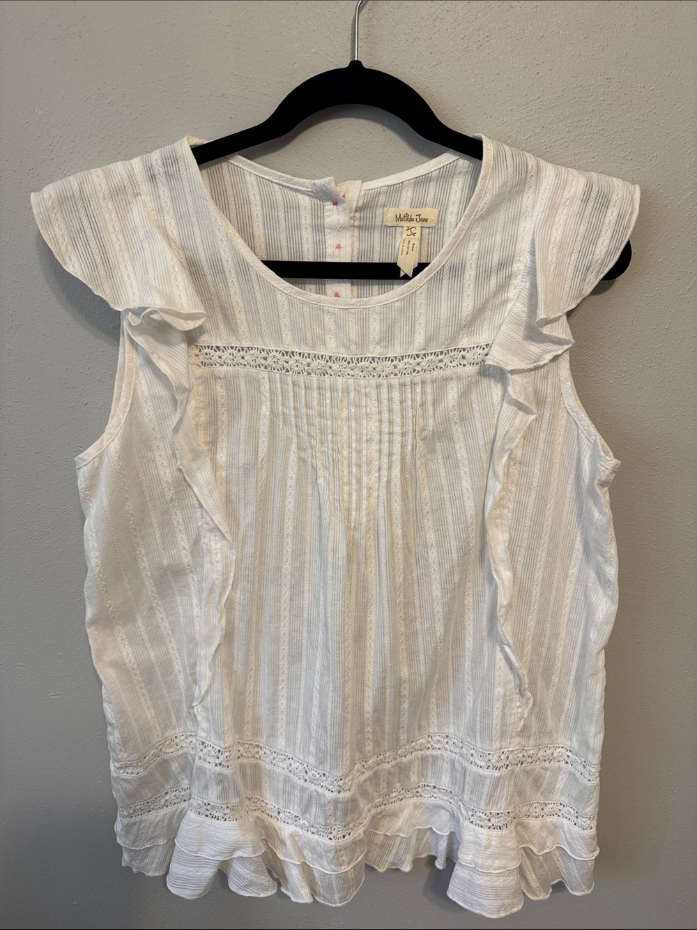 Matilda Jane White Ruffle-Trim Cotton Camisole